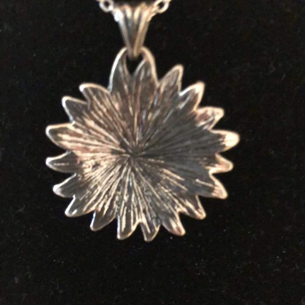 - Silver and Turquoise Heart Pendant Necklace - Picture 5 of 7